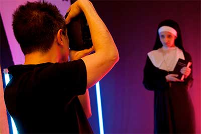 The first part of the sex video with Molly Saint Rose dressed as a nun